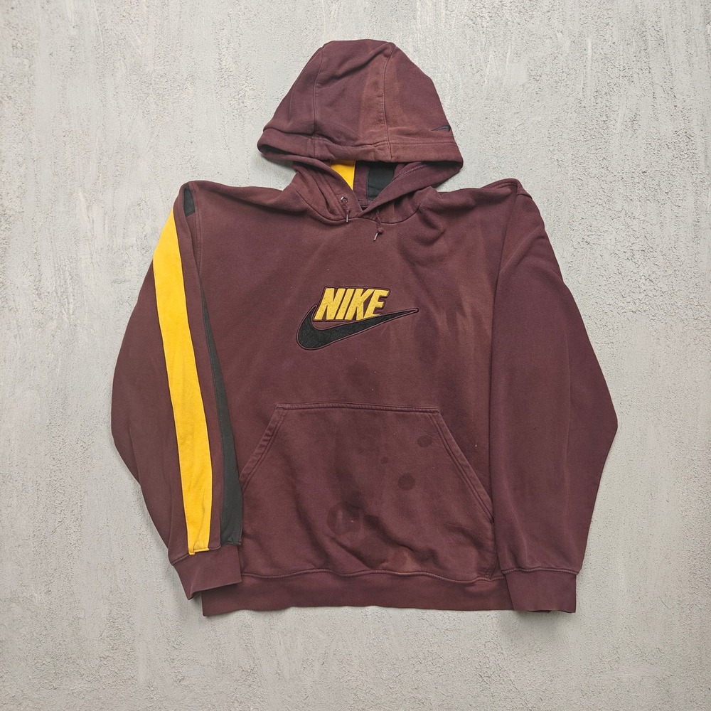 Vintage Nike Center Swoosh Pullover Hoodie Mens XL Maroon 2000s Nike